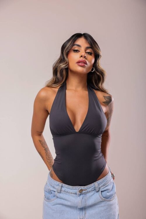 Body Luciana Poliamida Multiformas Preto