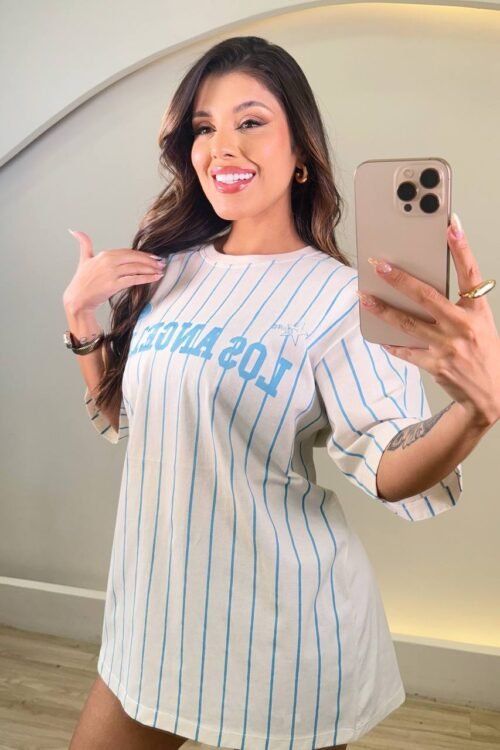 Vestido/camisetao Max Los Angeles Listrado