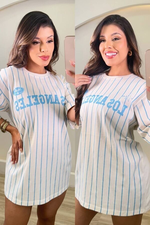 Vestido/camisetao Max Los Angeles Listrado - Imagem 3