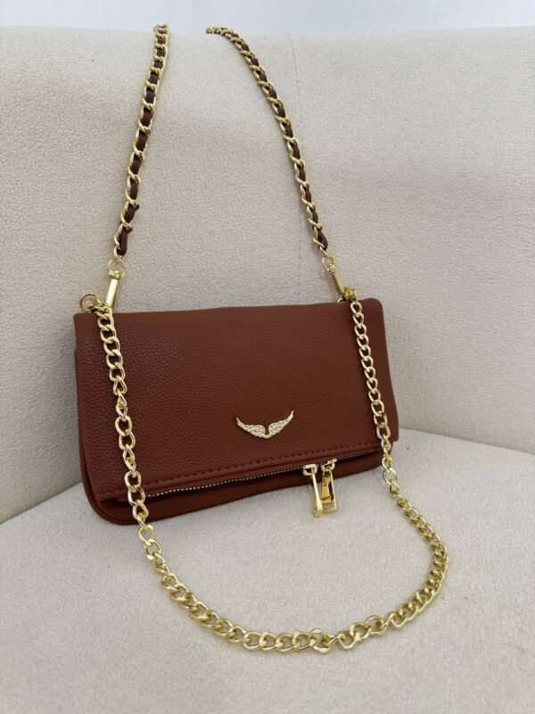 Bolsa 2 Alças Asas Dourado Marrom - Imagem 2