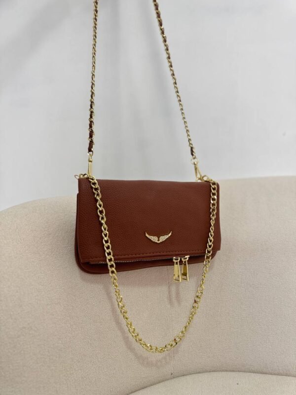 Bolsa 2 Alças Asas Dourado Marrom - Imagem 4
