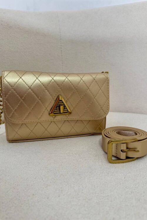 Bolsa + Cinto Dourada Luxo