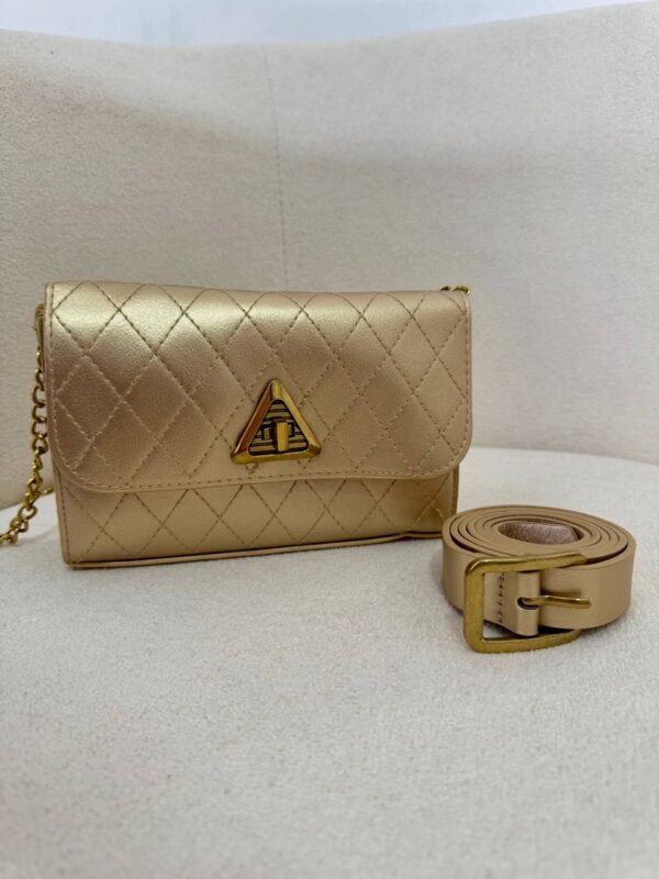 Bolsa + Cinto Dourada Luxo