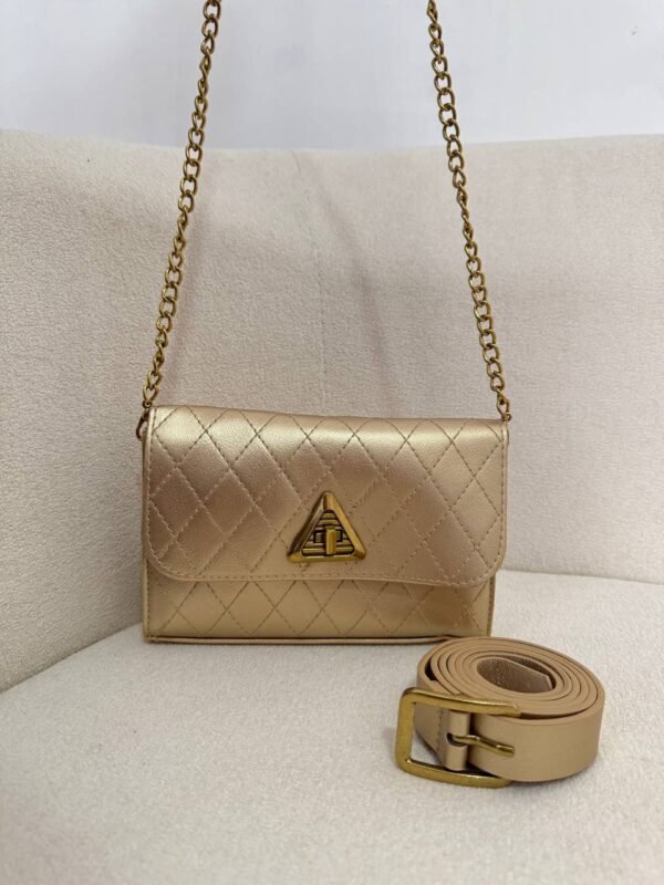 Bolsa + Cinto Dourada Luxo - Imagem 2