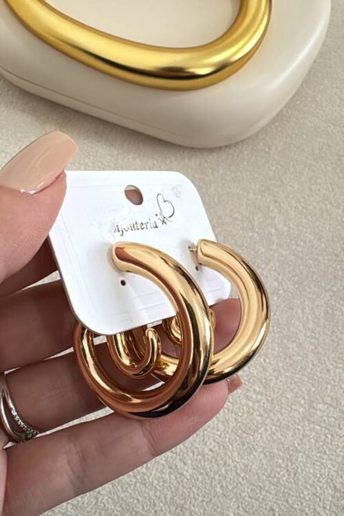 Brinco Luxo Spiral Dourado