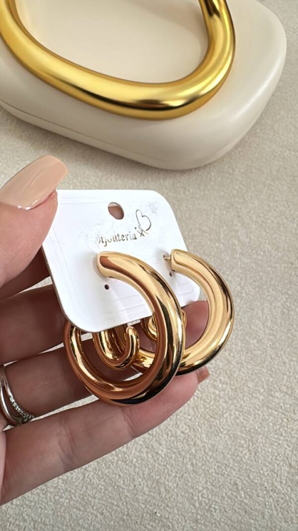 Brinco Luxo Spiral Dourado