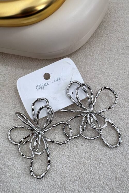 Brinco Luxo Flower Prata