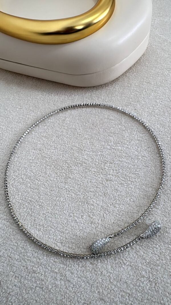 Colar Choker Cravejado Prata - Imagem 3