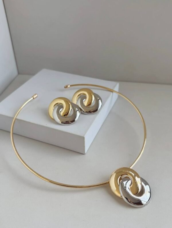 Kit De Colar Choker + Brinco 2 Banhos - Imagem 3