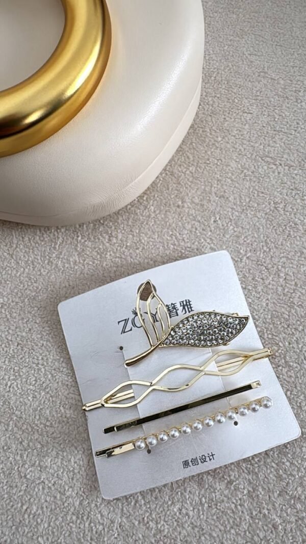 Kit 4 Grampos De Cabelo Sereia Dourado - Imagem 2