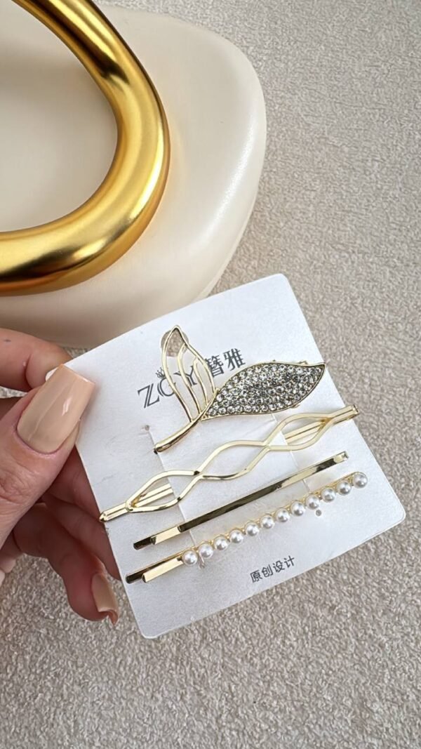 Kit 4 Grampos De Cabelo Sereia Dourado