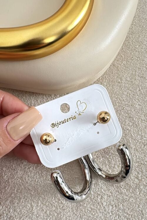 Brinco 2 Banhos Sabrina Prata