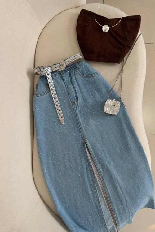 Cropped Jeans Dama Marrom