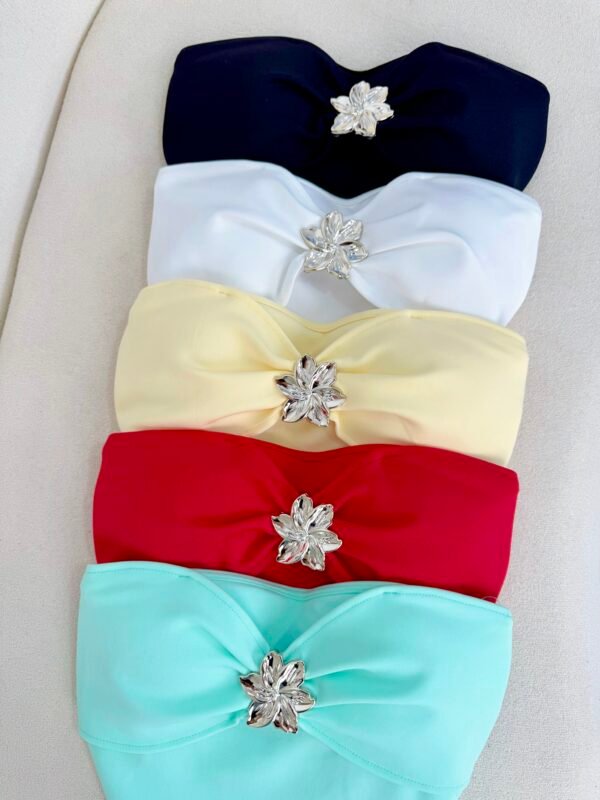 Cropped Tomara que Caia Neoprene Hibisco - Imagem 2