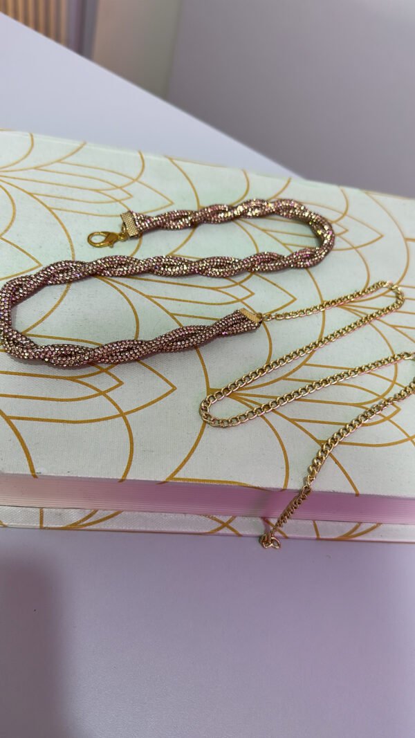 Cinto Corda Strass Dourado