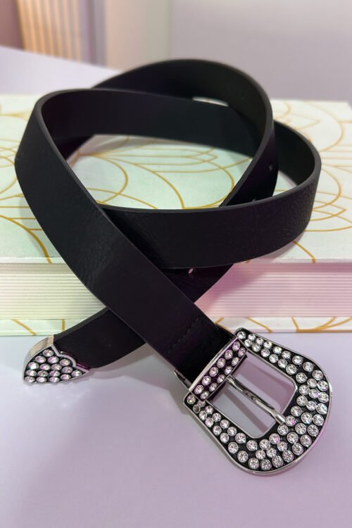 Cinto Fivela Strass Preto