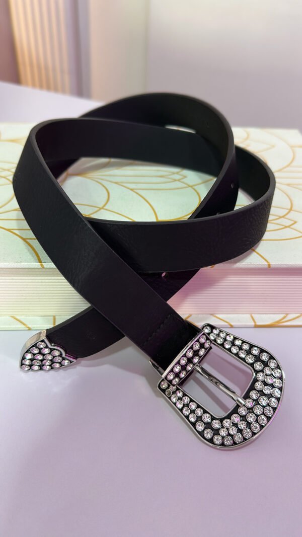 Cinto Fivela Strass Preto