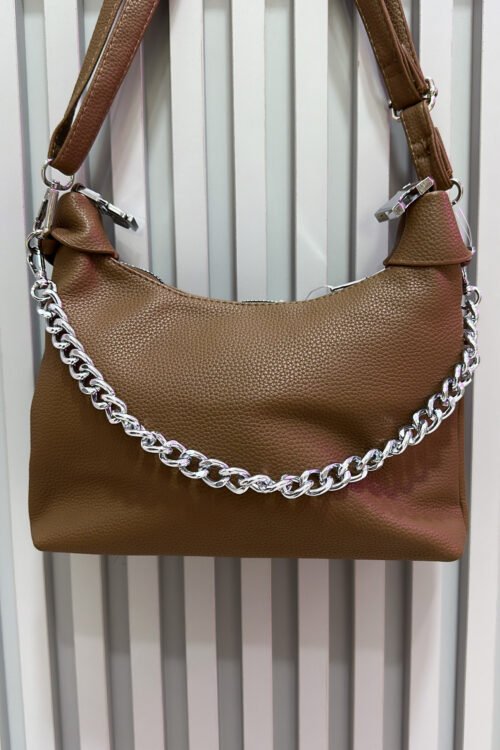 Bolsa Marrom Detalhe de Correntinha