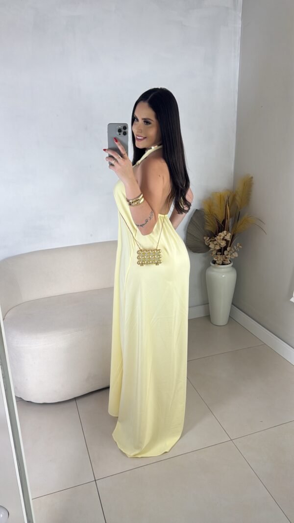 Vestido Longo Flower Amarelo - Imagem 2