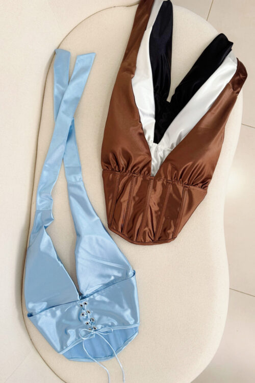 Cropped Corset Malha Prada