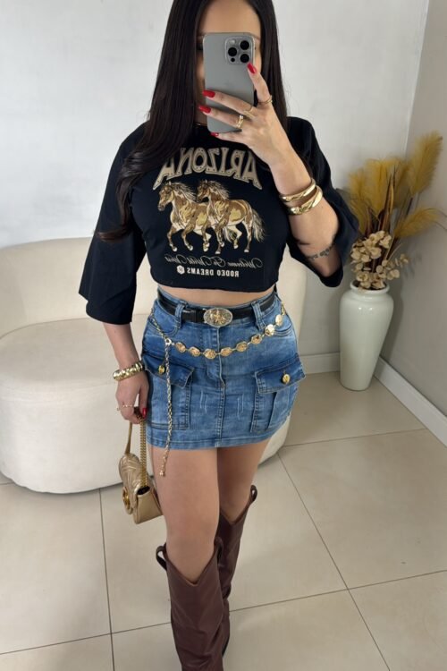 Cropped T-shirt Arizona Preto