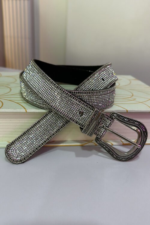 Cinto Luxo Strass Prata
