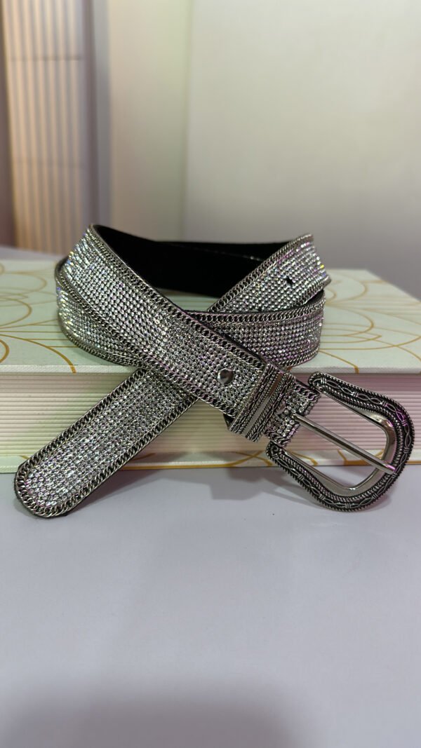 Cinto Luxo Strass Prata