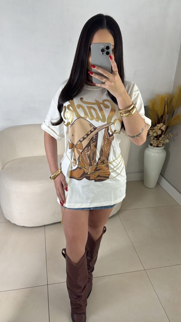 Max T-shirt Country Bota Branco - Imagem 3