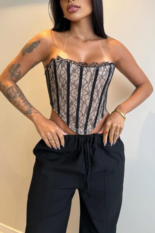 Cropped Corset Rendado
