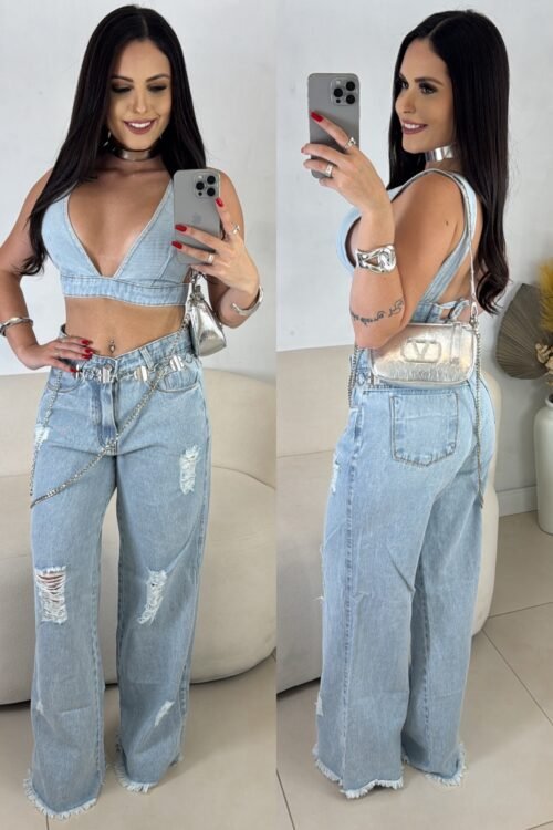 Calça Jeans Wide Leg Sensação