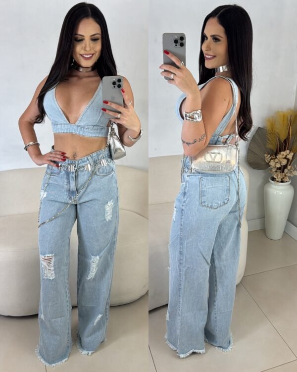 Calça Jeans Wide Leg Sensação