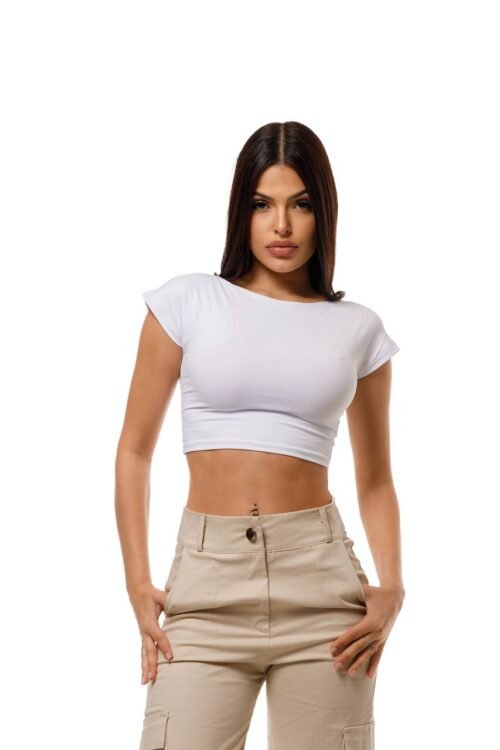 Cropped Costas Nua Poliamida Branco