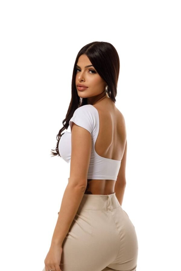 Cropped Costas Nua Poliamida Branco - Imagem 2