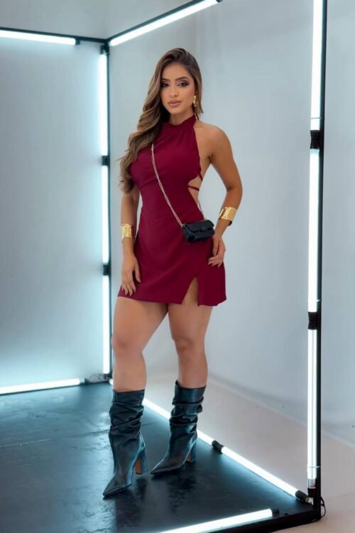 Vestido/macaquinho 3 Tiras Bordo