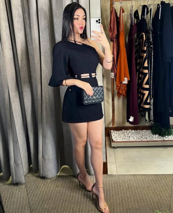 Vestido/macaquinho Cordinha Preto - Imagem 3