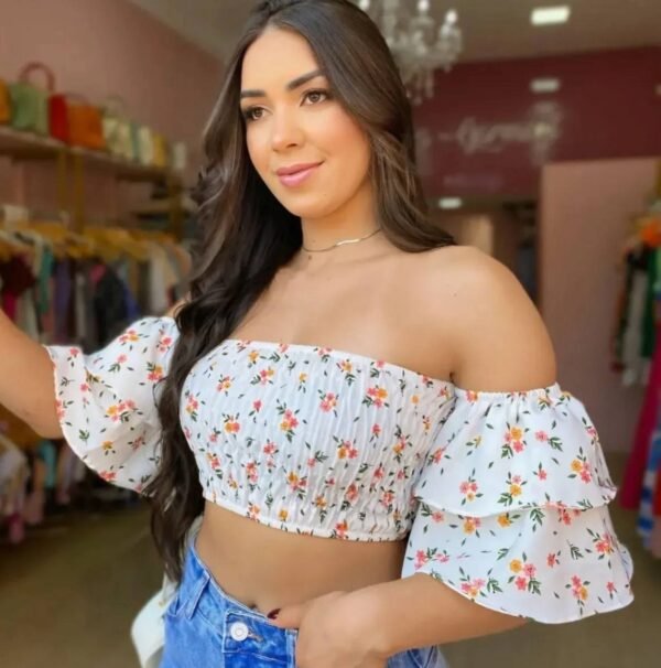Cropped Lastex Manga Sino Ciganinha