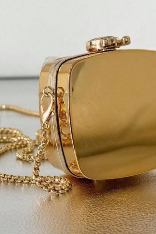 Bolsa Mini Clutch Quadradinha Abelha Dourada