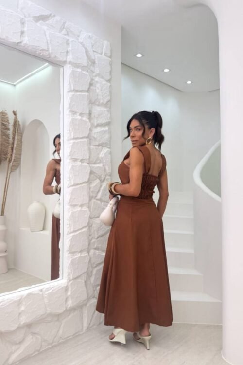 Conjunto Longo Com Fenda Sensorial Marrom