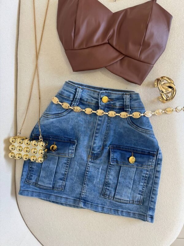 Bolsa Mini Clutch Bolinhas Dourada - Imagem 3