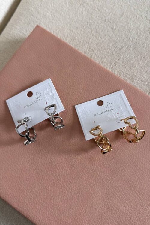 Brinco Argola Coração Cravejada