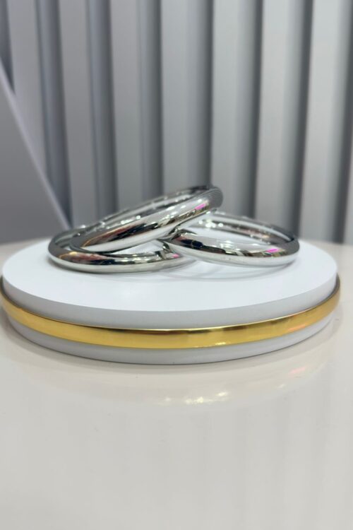 Conjunto de Três Pulseiras Prata Bracelete