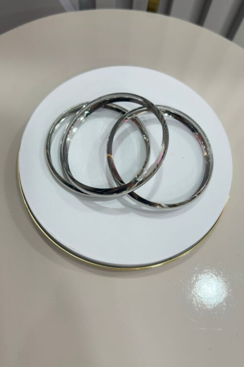 Conjunto de Três Pulseiras Prata Bracelete