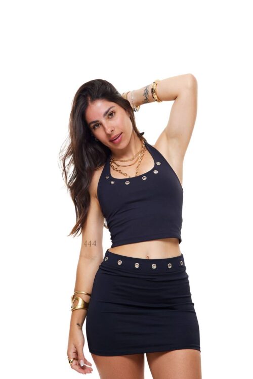 Saia Poliamida Ilhos Preto