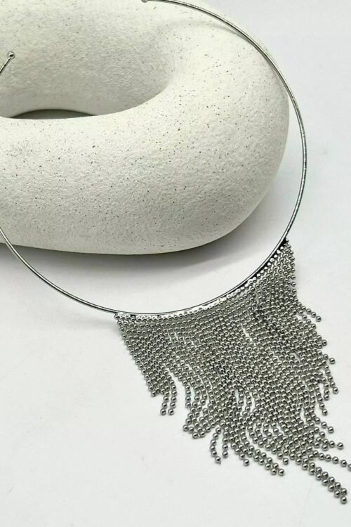 Colar Luxo Franjas Prata