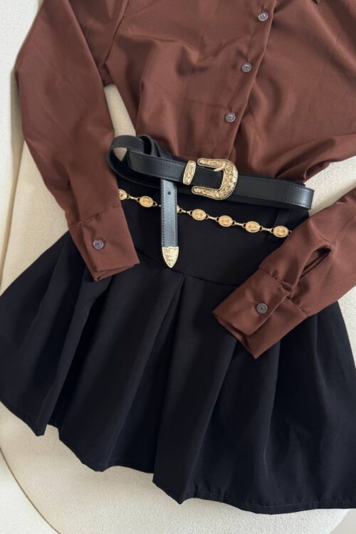 Saia/shorts Colegial Preto