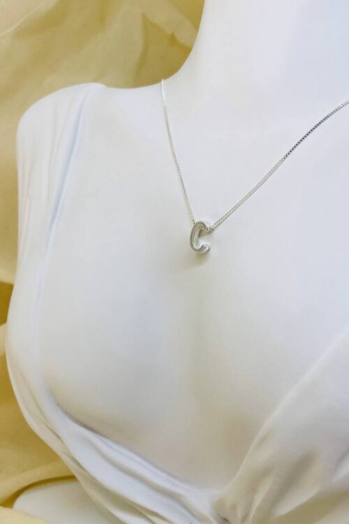 Colar Letra Inicial Banho Níquel