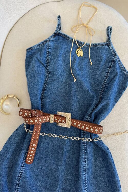 Colar Gravatinha Choker Country Cavalo Dourado E Lacinho