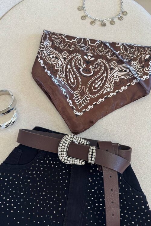 Saia Preta Jeans Lycra Com Strass