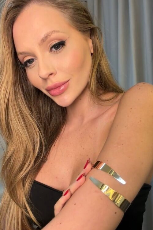 Bracelete Antebraço Duas Pontas Dourado