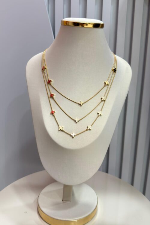 Colar Trio Pingentes Mais Dourado